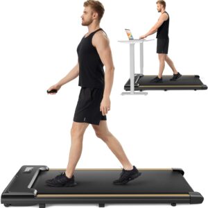 Under Desk Treadmill with Incline, Mini Walking Pad, Treadmills for Home Office, Portable Lightweight Walking Treadmills with Wheel