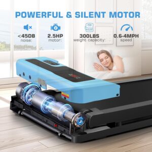 Walking Pad Treadmill – 3.0HP Quiet Under Desk Treadmill with Wide Running Belt, Portable Treadmills for Home/Office Small, LED Display & Remote Control for Walking, Jogging, Running