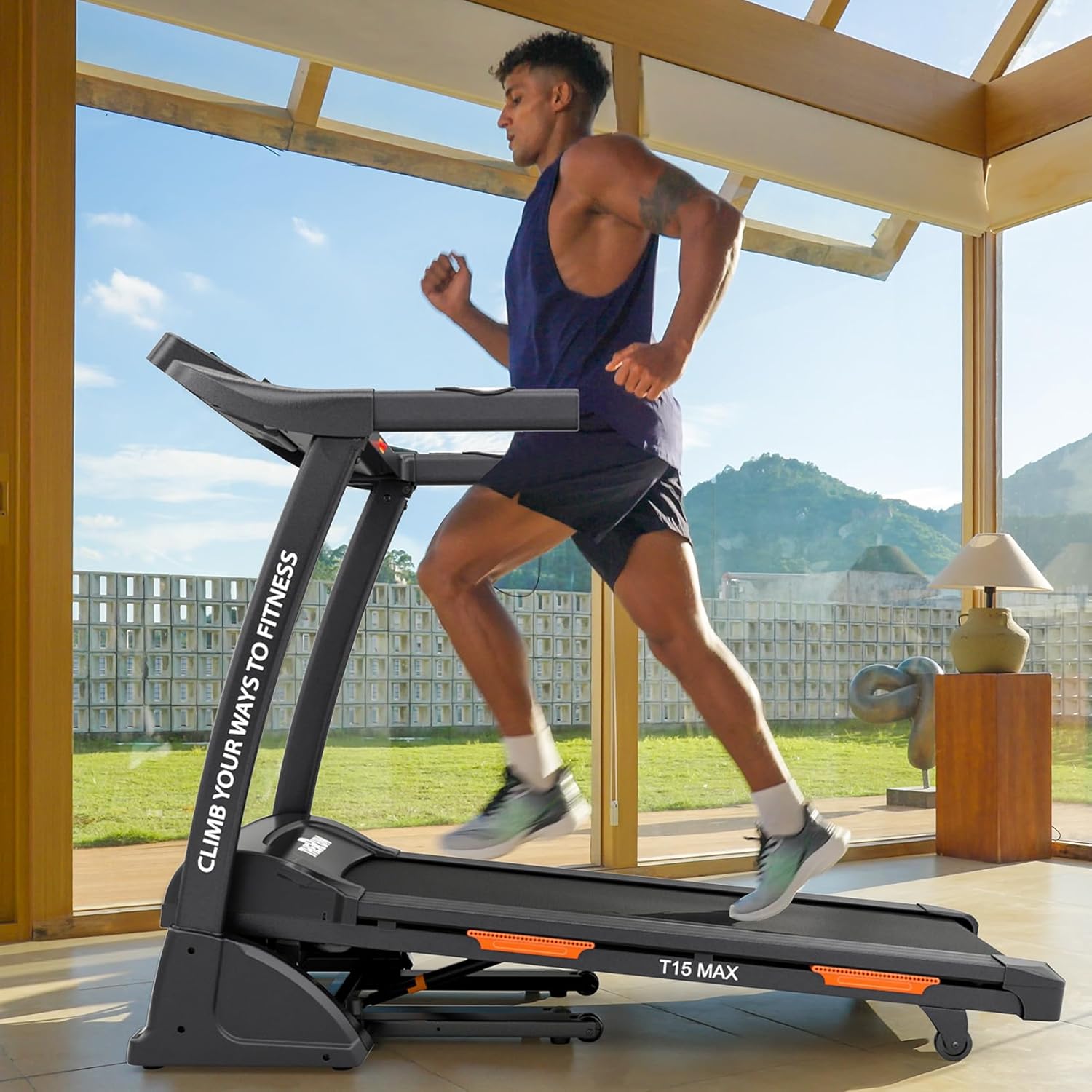 THERUN Incline Treadmill for Running and Walking, 300 lbs Weight Capacity Folding Treadmill with 0-15% Auto Incline, Wide Belt, 3.5HP, App, Heart Rate - Image 6