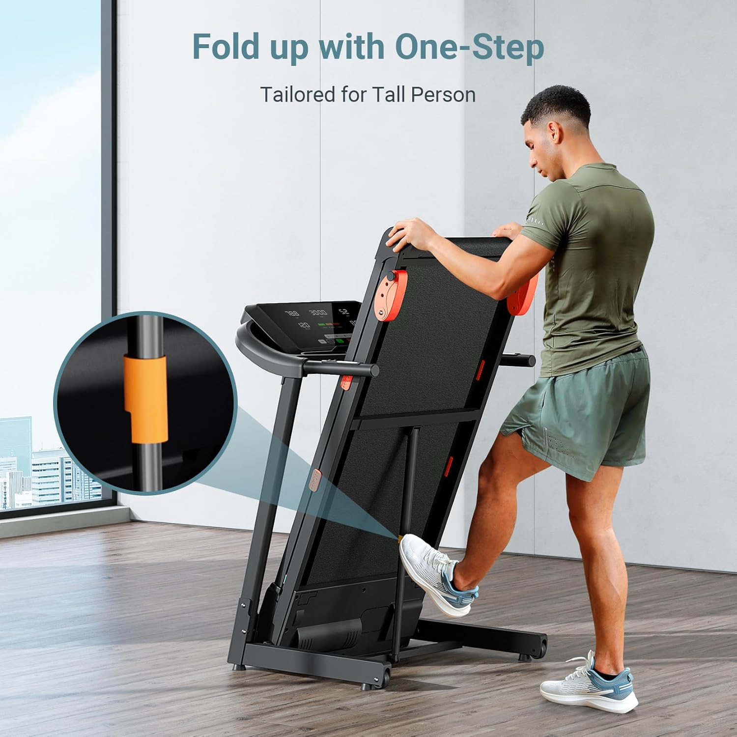 THERUN Home Treadmill with Incline Adjust, 3.0 HP Treadmill, Heart Rate Monitoring, Wider Running Belt - Image 5