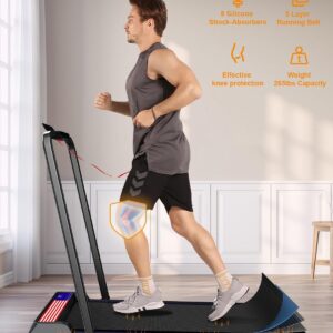 Treadmill Under Desk Walking Pad,2 in 1 Folding Treadmill for Home/Office with Remote Control and APP，Large Screen