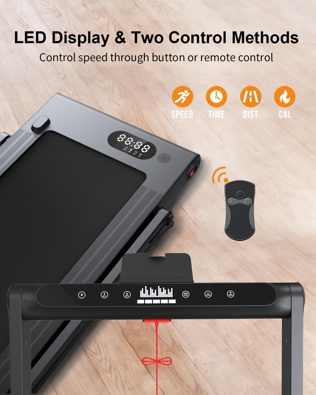 Treadmill Under Desk Walking Pad,2 in 1 Folding Treadmill for Home/Office with Remote Control and APP,Large Screen - Image 5