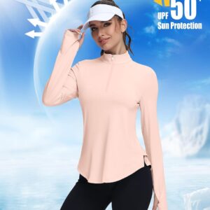 Women’s Golf Polo Long Sleeve Workout Tops V Neck UPF 50+ Sun Protection Quick Dry Lightweight Active Tennis Shirts