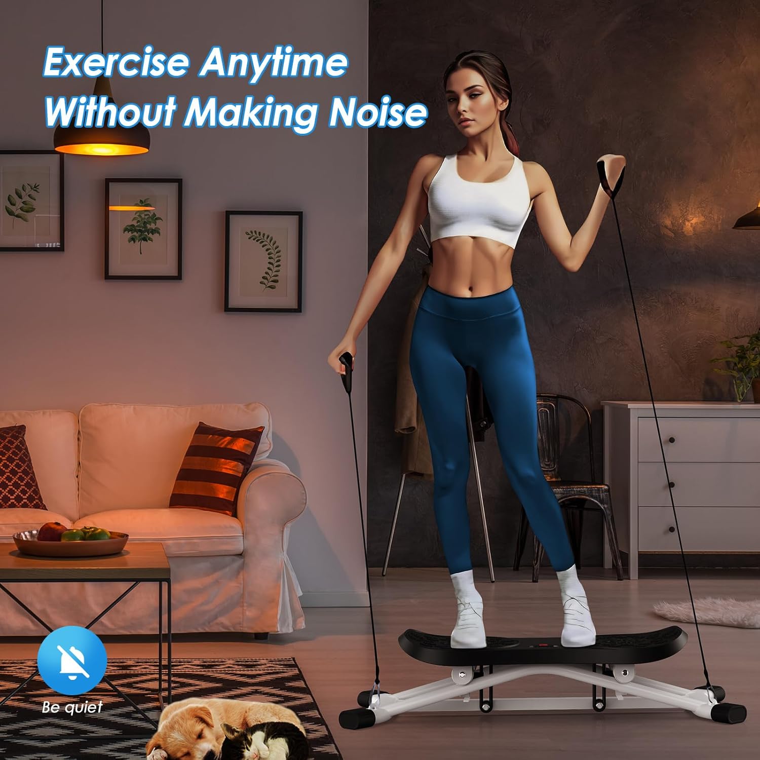 2025 New Ski Simulator Machine,Stridon Balance Board with Resistance Bands&LCD Monitor for Full Body, Noiseless Ski Exercise Machine for Skiing Beginners, Home Use - Image 4