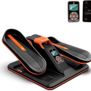 Steppers for Exercise at Home, Stair Stepper with Resistance Bands, Under Desk Elliptical 300 lbs Weight Capacity, Ellipse Leg Exerciser with LCD Monitor