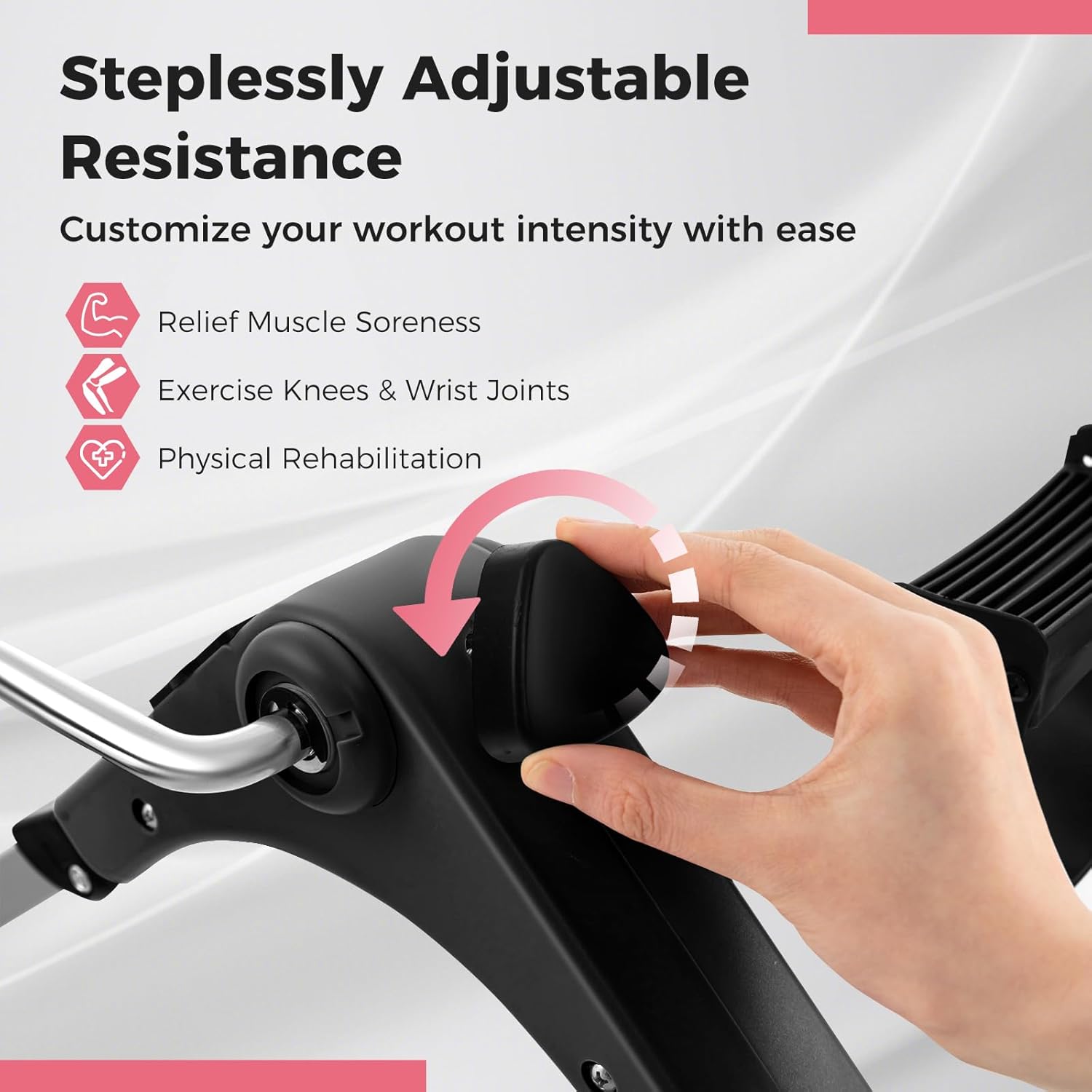 GYMAX Under Desk Bike Pedal Exerciser, Folding Mini Exercise Bike with LCD Display for Arms & Legs Workout, Portable Peddler Exerciser for Seniors Office Home Fitness - Image 6