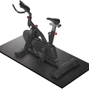 Treadmill Mat, 7’x3’/6’x3’/6’x2.5’/5.6’x2’/4’x2′, 6mm Thick Exercise Equipment Gym Mat for Hardwood FloorCarpet, Compatible with Peloton Bike, Indoor Spin Bike, Elliptical