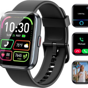 WMK Smart Watches for Men Women, Alexa Built-in,1.83″ Display Smartwatch Compatible iPhone/Android (Answer/Make Call), 3ATM Waterproof Fitness Tracker with Heart Rate/SpO2/Sleep Monitor,120+ Sport