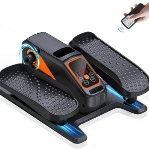 Under Desk Elliptical Machine, Electric Ellipse Leg Exerciser While Sitting for Seniors Adults, Quiet & Portable Electric Seated Pedal Exerciser with Remote Control, 15 Adjustable Speeds, 5 Auto Modes