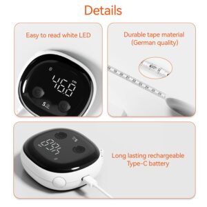 Fitdays Smart Body Tape Measure with Bluetooth Fitdays APP for Body Fat & Muscle Measurement, LED Display,Type-C,Unlimited Users (Black)