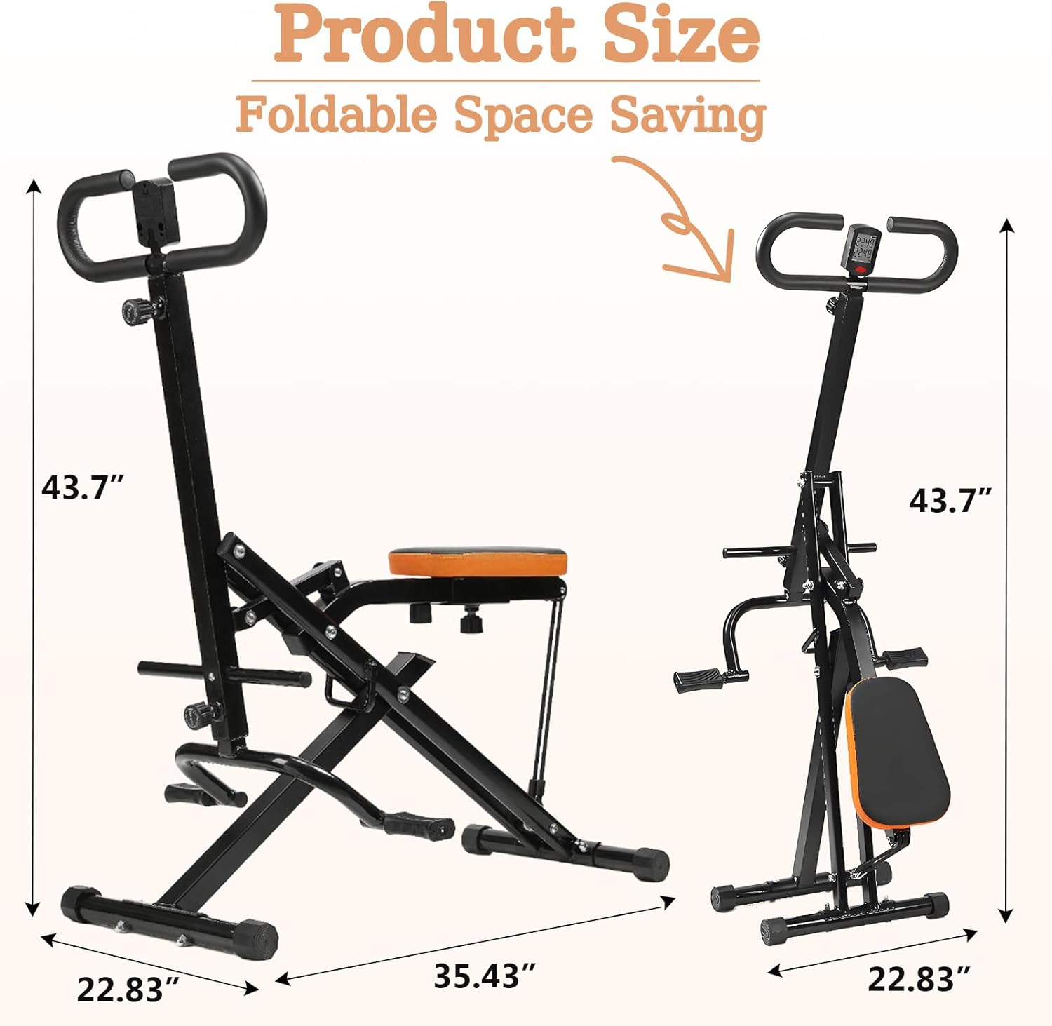 Squat Machine for Home, Squat Ride / Rowing Machine with Adjustable Resistance, Foldable Exercise Equipment, Glute & Leg Cardio Workout Machine - Image 7
