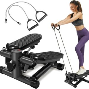 NAYSAYE Stepper for Exercise, Mini Stair Stair Stepper with 300LBS Loading Capacity, Fitness Stepper with LED Smart Display and Resistance Bands for Home Apartment