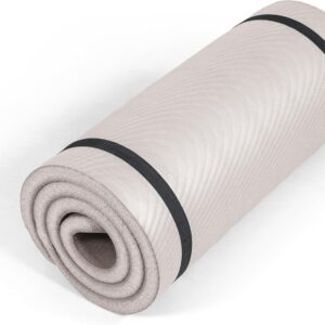 Tone Fitness 1-Inch Thick Yoga Mat | High-Density, Non-slip Exercise Mat with Carrying Strap for Yoga, Pilates, & Home Gym Workouts | Multiple Options