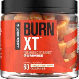 Jacked Factory Burn-XT Weight Loss Gummies – Thermogenic Fat Burner & Appetite Suppressant Gummies with Acetyl-L-Carnitine HCL, MitoBurn, & Caffeine – 60 Gummies, Tangerine Sour