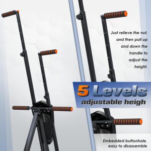 Sportsroyals Vertical Climber, Folded Climbing Cardio Exercise Equipment Full Body Workout for Women Men, Stair Climber with 5 Height Adjustable