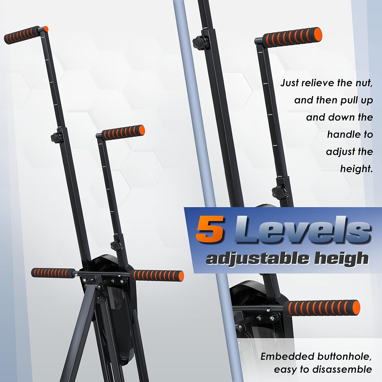 Sportsroyals Vertical Climber, Folded Climbing Cardio Exercise Equipment Full Body Workout for Women Men, Stair Climber with 5 Height Adjustable - Image 2