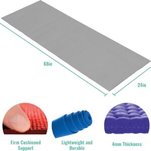 12-Pack Classic Yoga Mat With Carrying Strap, 68″ x 24″ Non Slip Exercise Mat, 4mm Thick Gym Mat, Bulk Non Toxic Yoga Mats for Home Workout, Schools, Classroom, and Studios