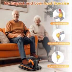 Under Desk Elliptical Exercise Machine, Ellipse Leg Exerciser as Seen on TV with Remote, 15 Adjustable Speed, Portable Leg Exerciser While Sitting for Seniors, Quiet Elliptical Machine for Home Office