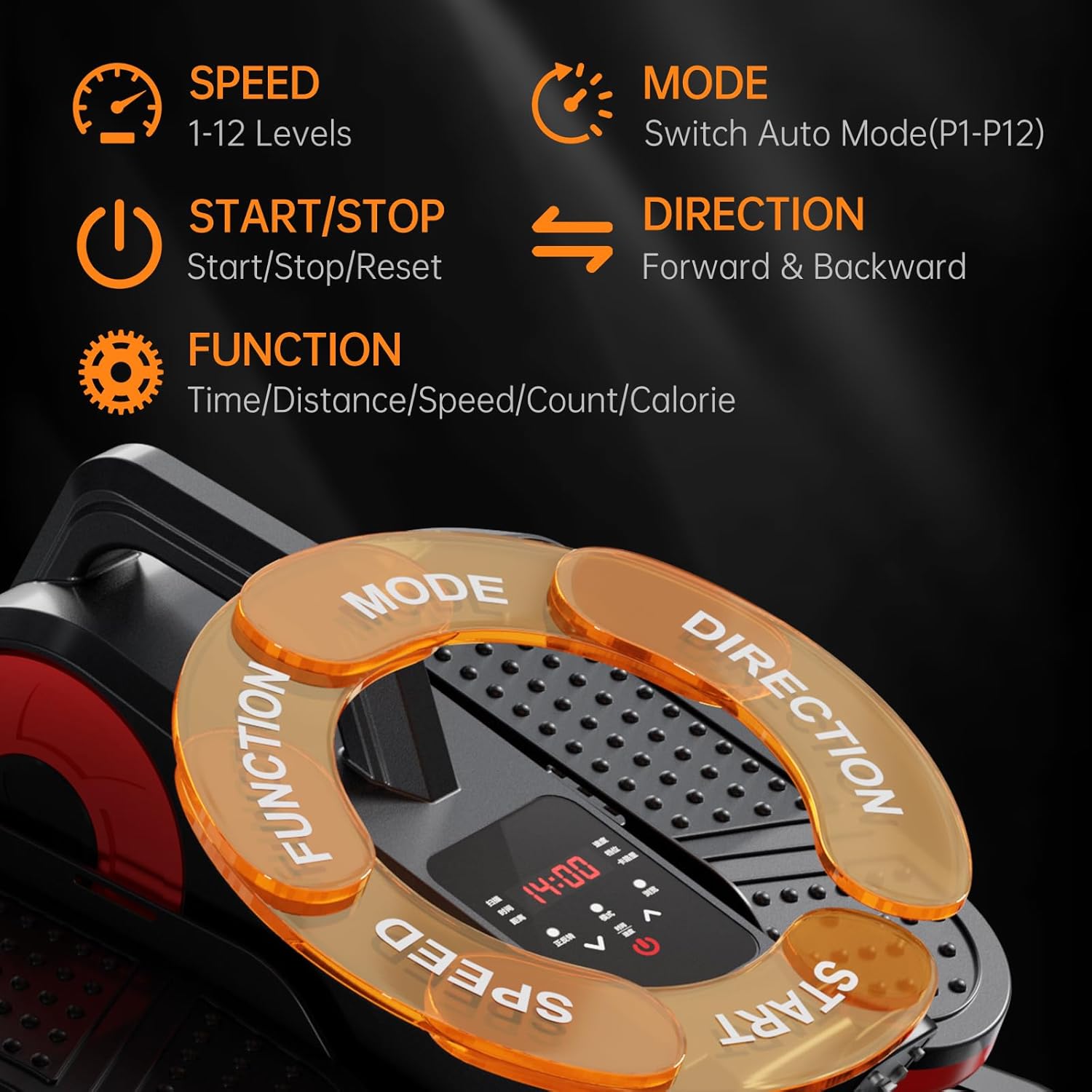Foot Exercise Machine, Quite & 12 Adjustable Speeds Seated Pedal Exerciser LCD Display & Smooth for Home and Office, Low Impact Foot Peddler Exerciser While Sitting for Seniors - Image 6