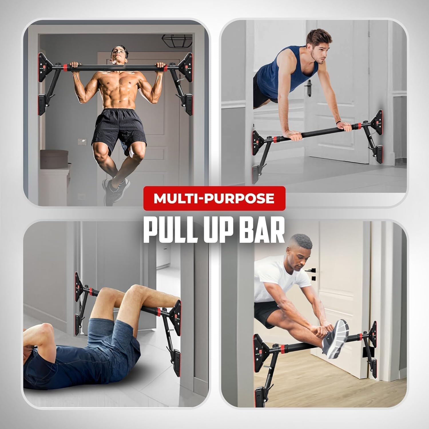 Pull Up Bar for Doorway,Strength Training Chin up Bar without Screws, Adjustable Width Locking Mechanism Pullup Bar with Non-slip, Doorway Pull Up Bar for Home Gym Upper Body Workout - Image 7