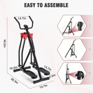 Air Walk Elliptical Glider Machine,Foldable Machine, Ellipse Leg Exerciser for Seniors, Cardio Trainer Glider for Home Exercise, Side Sway Action 360 Motion Full-Body Exerciser for Home Gym