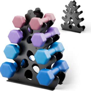 5-Tier | 4-Tier | 3-Tier Dumbbell Rack Only for Home Gym Women Dumbbell Holder with Handle Weight Racks For Free Weights Dumbbell Tower (Dumbbells Not Included)