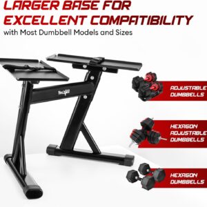Yes4All Adjustable Dumbbell Stand – 160 Pound Capacity, Spotter Rack & Weight Rack with Strap, Easy Storage & Safety