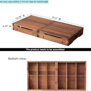 Wooden Platform 3.7″ Height.One Step Stool Larger 31.5″ for Adults&Senior. Carbonization Porch Step,Stair Assist Indoor&Outdoor,Bedside Foot Stepper,Mobility Stepping.for Handicap,Elderly,Kids
