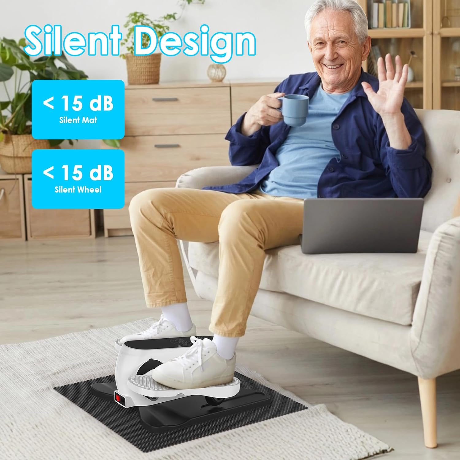 Under Desk Elliptical Machine, Electric Ellipse Leg Exerciser as Seen on TV,12 Speeds Leg Exerciser While Sitting for Seniors, Quiet Pedal Exerciser with Remote Control for Home Office - Image 2
