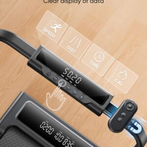 4 In 1 Foldable Walking Pad Treadmill with Incline and Handle Bar, 2.5HP with Dual Display and Mute Control Under Desk Treadmills for Home with App Bluetooth Folding Treadmill for Small Space