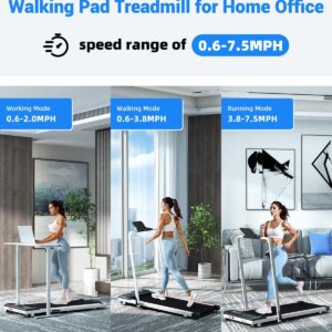 Walking Pad Treadmill with Handle Bar 3.0 HP Foldable Treadmills 300LBS Capacity Folding Walking Pad 3 in 1 Under Desk Treadmill Remote Control with APP