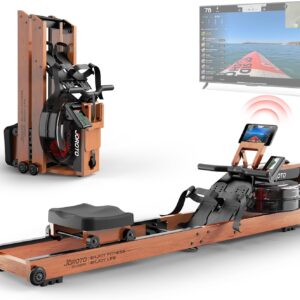 JOROTO Rowing Machines for Home Use, Foldable Rower Machine with Bluetooth Monitor, Tablet Holder Water Rowing Machine