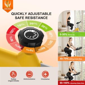 Exercise Bikes for Home,Foldable Bike with Adjustable Friction,Brake Pad Resistance Silent Belt Drive,350lbs/300lbs Weight Capacity &Upgraded Version Seat for Home Cardio&Weight Loss(QM-530W)