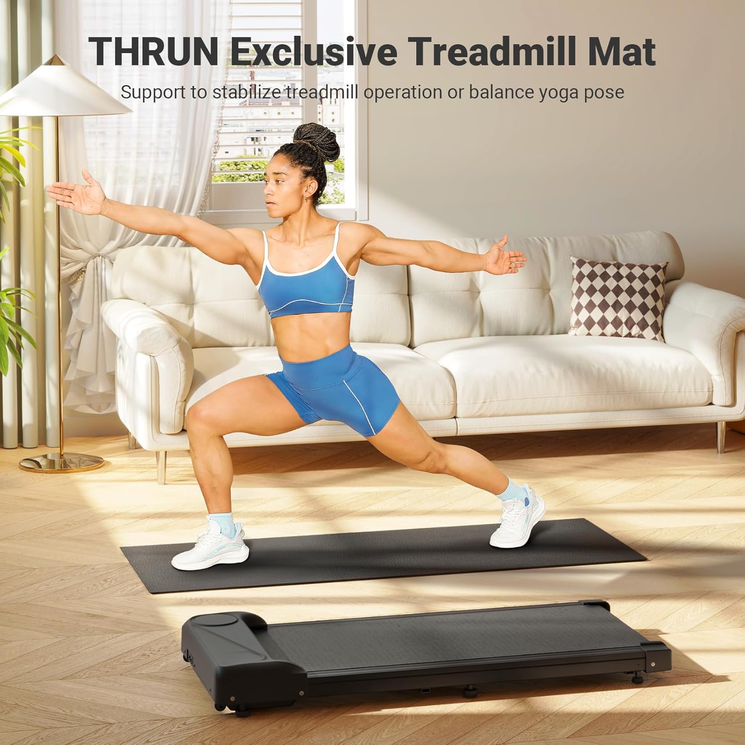 THERUN Home Gym Treadmill Exercise Bike Mat Non-Slip, Workout Mat Thick, Heavy-Duty Floor Mat for Fitness and Yoga, 2 Size Options - Image 6