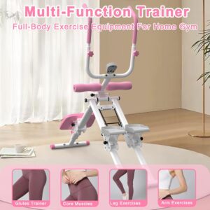 2 in 1 Stair Stepper And Ab Workout Machine, Stepper Machine with Adjustable Handlebar, Vertical Climber Workout Equipment for Home Gym, Core and Glute Workouts Equipment for Women