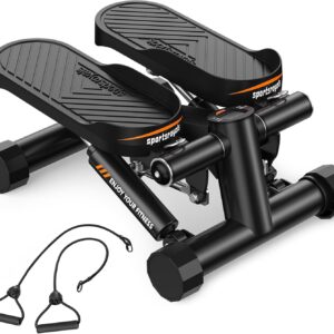 Sportsroyals Stair Stepper,Twist/Mini Stepper for Exercise at Home,Step Machine with Resistance Bands for Full Body Workout, 350lbs+ Capacity