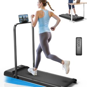 CIIHI Walking Pad Treadmill with Incline – 8% Incline Walking Pad with Handle Bar – Foldable Under Desk Treadmill for Home with 300 Lbs Capacity – Jogging Machine with Quiet Brushless, App & Remote