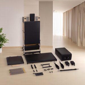 Foldable Pilates Reformer & Equipment – Pilates Reformer Workout Machine for Home Gym with Reformer Accessories, Reformer Box, Padded Jump Board – Up to 300 lbs Weight Capacity