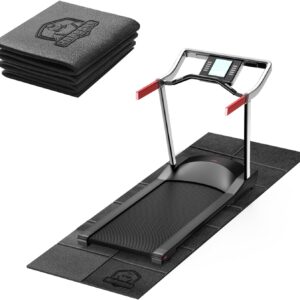 HAPBEAR Treadmill Mat – 68″x24″x1/5″ Thick Non-Slip Foldable Exercise Equipment Mat for Walking Pad, Weight Bench & Treadmill – Shock Absorbing Floor Protector for Home Gym, Carpet & Hardwood Floors