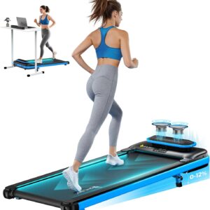 OWLSKY Walking Pad, 3 in 1 Under Desk Treadmill with Incline for Home Office, Bluetooth Speaker Walking Treadmill, 2.5 HP Low Noise, with Remote Control, LED Display