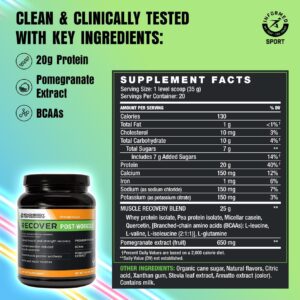 BODi Recover Whey Protein Powder Blend– Post-Workout Orange Whey Supplement for Muscle Recovery with 20g Protein, BCAAs, Pomegranate Extract – Fast Recovery – 20 Serving Tub