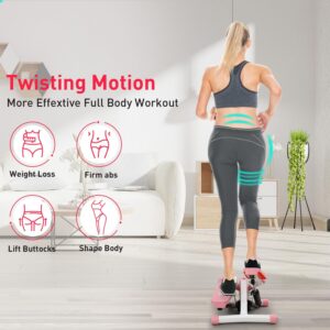 ZENOVA Steppers for Exercise at Home Portable Mini Stepper Stair Stepper with Resistance Band and Mat Fitness Stepper for Full Body Cardio Exercise 330lbs Weight Capacity