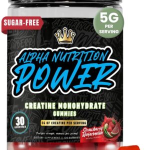 Creatine Monohydrate Gummies 5g – Strawberry-Watermelon Flavored Creatine for Men and Women – Supplement for Lean Muscle Gain, Energy, Pre and Post Workout, Focus & Cognition, Recovery, (120 Gummies)