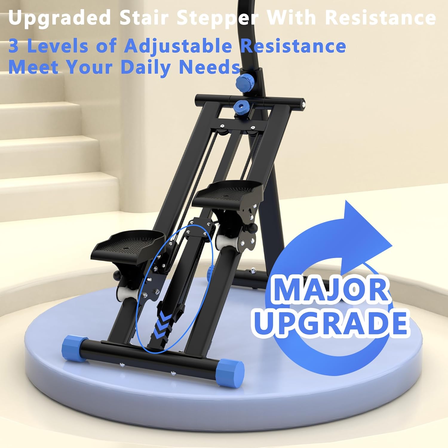 Stair Stepper with Resistance Home-Upgrade Vertical Climber Workout Machine for Full-Body Exercise with Stable Frame Adjustable Handlebar - Image 5