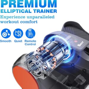 Under Desk Elliptical Machine, Electric Under-Desk Elliptical for Seniors – Mini Elliptical Exercise Equipment for Home with 12-Speed Touch Screen, Remote Control & Reversible Motion