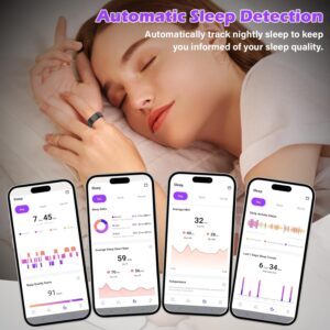Smart Ring for Women and Men – Fitness & Health Smart Ring with Heart Rate and Sleep Tracking – Waterproof Activity & Wellness Ring Compatible with iPhone and Android