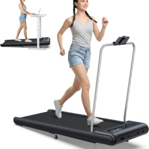 10% Incline Under Desk Walking Pad, 2.5HP Low Noise Treadmill for Home Office Apartment, 3 in 1 Lightweight Running Machine for Small Space, Works with Apps & Mute Remote Control, No Installation