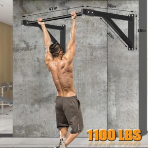 Wall Mounted Pull Up Bar, Heavy Duty Chin Up Bar – Upgrade 1110 lbs Weight Capacity, Multi-Grip Pull Ups, Strength Training Pull-Up Bars for Home Garage Gym Versatile Workouts