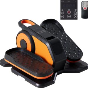 Under Desk Elliptical Machine, Portable Seated Pedal Exerciser with Remote Control, 3 Modes & 12 Adjustable Speeds, Quiet Fully Assembled Electric Leg Exerciser for Seniors Home Office
