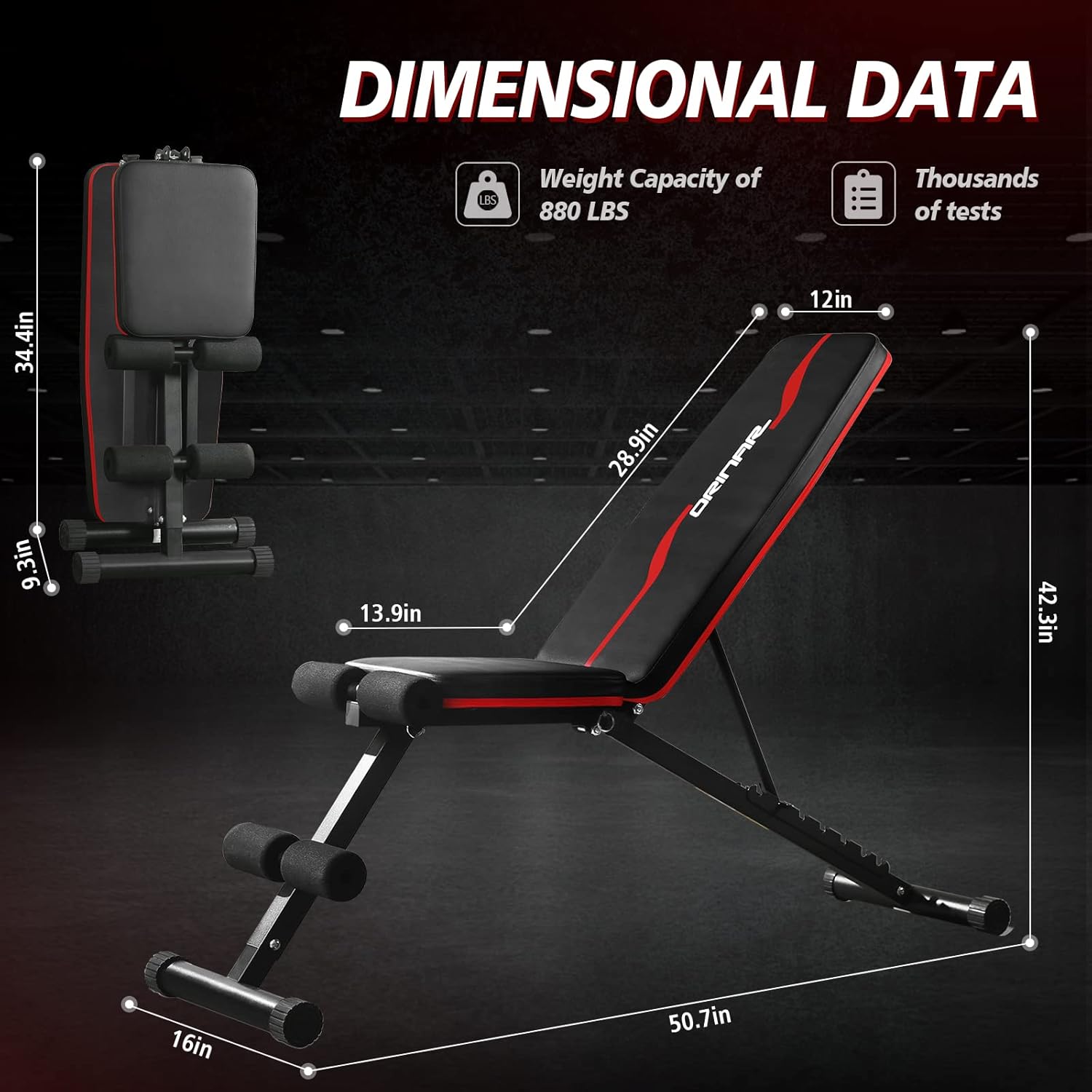 Weight Bench Press, Adjustable Workout Bench for Home Gym, Incline Decline Strength Training - Image 4